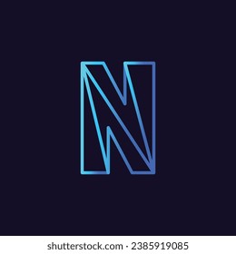 vector gradient n letter logo template