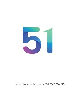 vector gradient number logo design