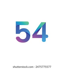 vector gradient number logo design