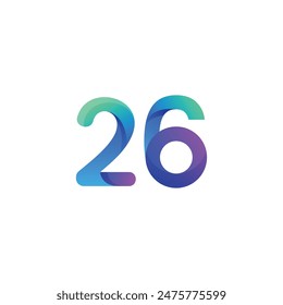 Vektorgrafik Farbverlauf Nummer Logo Design