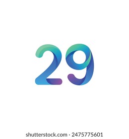 vector gradient number logo design
