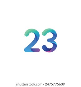 vector gradient number logo design