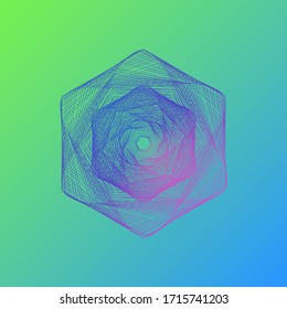 vector gradient ornament made of infinite blue and violet polygons