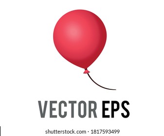 The vector gradient red air balloon on string emoji icon, convey congratulations, celebration, wishing happy birthday