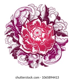 Vector Gradient Rose Flower Illustration