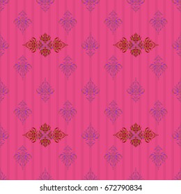 Vector gradient seamless texture. Realistic abstract seamless pattern. Elegant pink, violet and red vector template. Metallic elements for frame, ribbon, banner, mandalas.