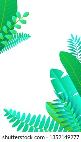 vector gradient simple decoration borders made with cute leaves and plants.