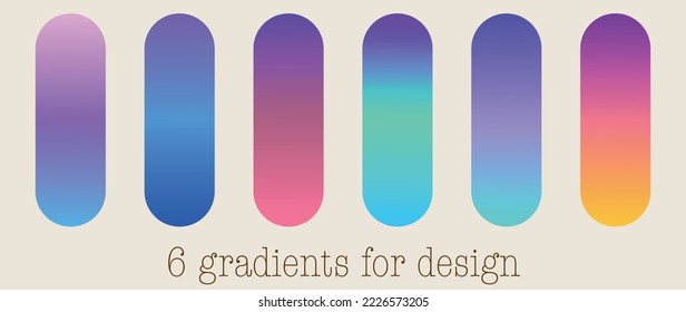 Vector gradient. Suitable for design. Multicolored set. Texture in minimal style for your art.