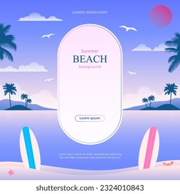 vector gradient summer beach background