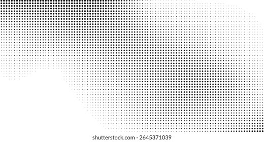 Textura de gradiente de vetor. Plano de fundo de ponto de polca de fuga. Gradação de pontos repetitiva simples