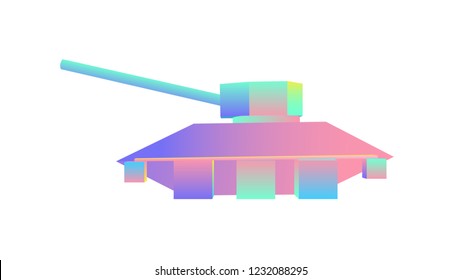 Vector gradient titanium quartz geometric tank side view