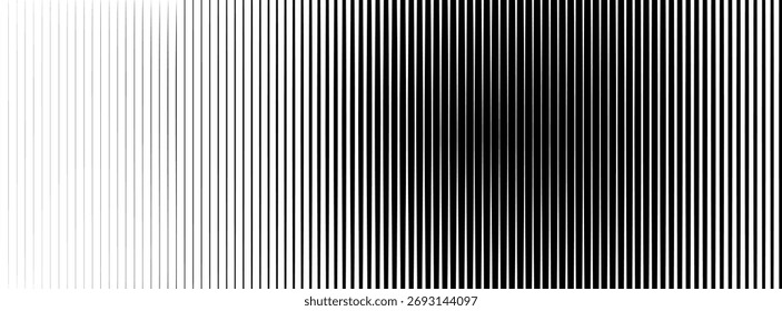 Plano de fundo de linhas de transição de gradiente de vetor. Padrão de listras verticais abstratas com um efeito de ilusão ótica. Tecnologia moderna, design minimalista e dinâmico.