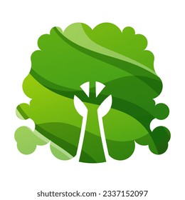 vector gradient tree  logo design 