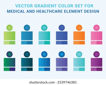 Vector Gradients color palette for healthcare design, color palette for medical element design