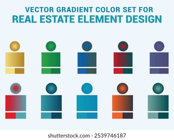Vector Gradients color palette for Real estate element design, Real estate design color palette gradient