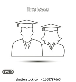 Vector graduate linear icon. Modern simple flat icon for website design, logo, application, user interface. Vector EPS10