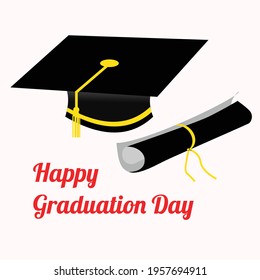 Vector Graduation Attributes Design Symbol Background Stock Vector 