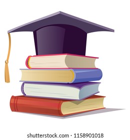 Vector Graduation Cap Books Stock Vector (Royalty Free) 1158901018 ...