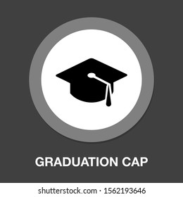 vector graduation cap - education icon, academic university hat illustration