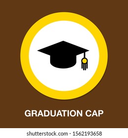 vector graduation cap - education icon, academic university hat illustration