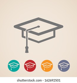 vector graduation cap icons