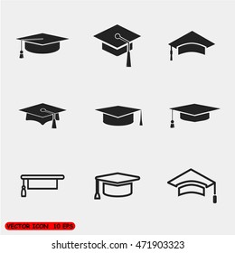 Vector graduation cap icons