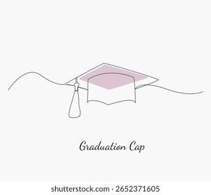 vector graduation cap line art design