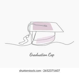 vector graduation cap line art design
