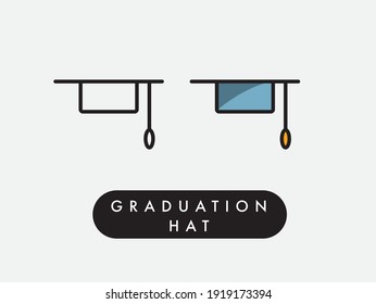 Vector graduation cap mortarboard hat icon illustration