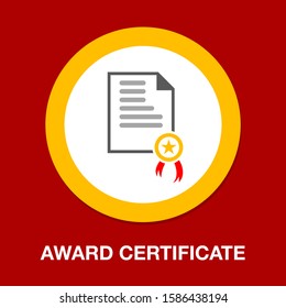 vector graduation certificate isolated vector - achievement badge sign symbol . award certification illustration sign