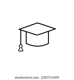 Vector Graduation hat, graduation cap line icon. For your design, logo