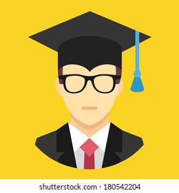 Vector Graduation Man Icon