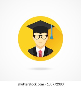 Vector Graduation Man Icon