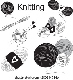 Vector Graffic black knitting icons