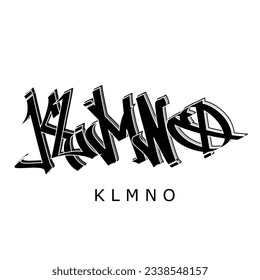 Vector Graffiti Art Character  K L M N O