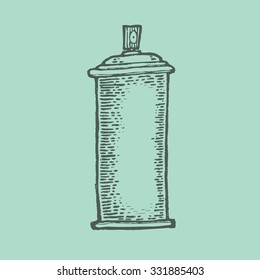 vector graffiti can. hand drawn