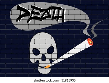 vector graffiti with death