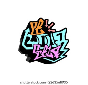 vector graffiti design for walls or posters you can also use it on t-shirts hoodies and stickers.
You can also order with your own slogan, please contact me.