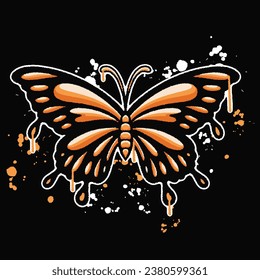 graffiti vectorial diseños de mariposa dibujados a mano para ilustración de calzado