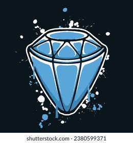 vector graffiti hand drawn diamond designs for streetwear illustration