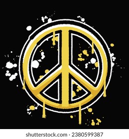 vector graffiti hand drawn peace logo designs for streetwear illustration