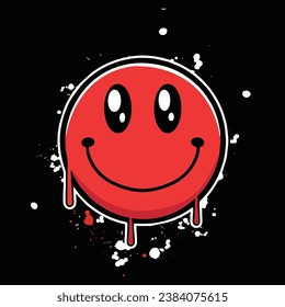 vector graffiti hand drawn smile emoticon designs for streetwear illustration