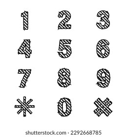 Vector graffiti numbers on white. Lettering sprayed with leak in black over white. Design street art.