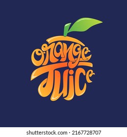 Escritura de jugo de naranja de graffiti vectorial, genial para publicitar productos de jugo de naranja o para tu icono comercial