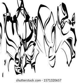 
Vector graffiti patterns with abstract tags. street art retro style, old school design for t-shirts, textiles, wrapping paper, black white