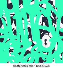 Vector graffiti seamless pattern with abstract colorful bright tags, letters without meaning. Fashion hand drawing texture, street art style, old school design for t-shirt, textile, wrapping paper