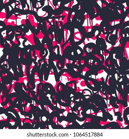 Vector graffiti seamless pattern with abstract colorful bright tags, letters without meaning. Fashion hand drawing texture, street art style, old school design for t-shirt, textile, wrapping paper