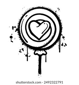 Vector graffiti spray lollipop isolated on white background