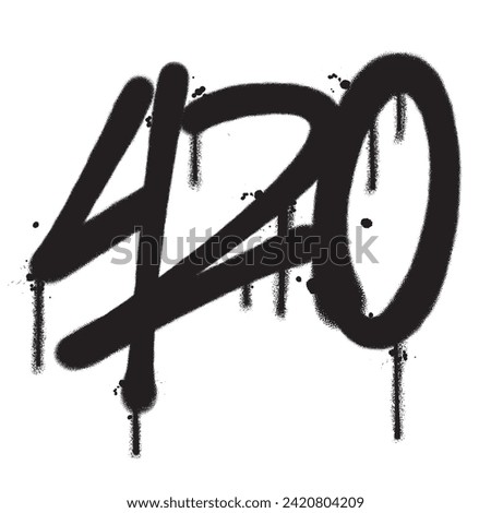 Vector graffiti spray paint 420 isolated vector illustration