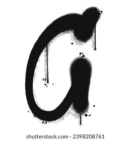 Vector graffiti spray paint alphabet C in isolated background